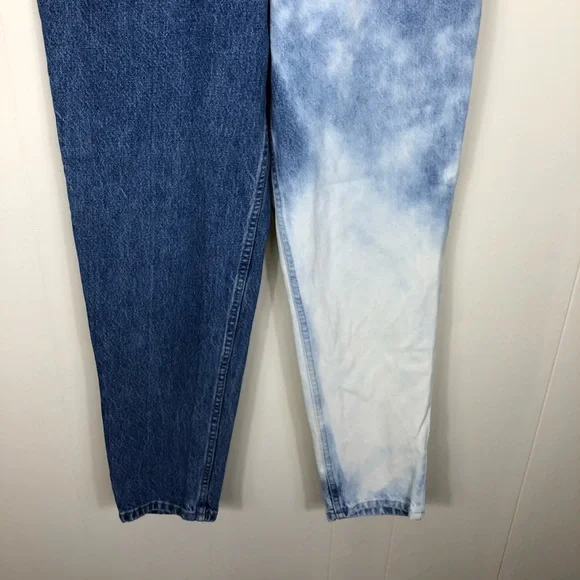 Vintage Two Tone Tie Dye High Waisted Denim Jeans Sz 27 - Picture 4 of 11